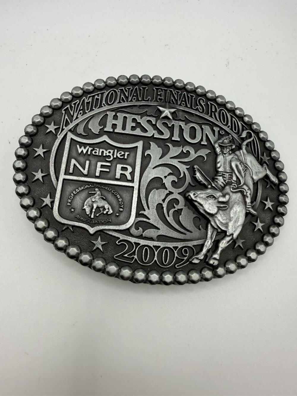 Vintage 2009 Hesston National Finals Rodeo Belt Buckle
